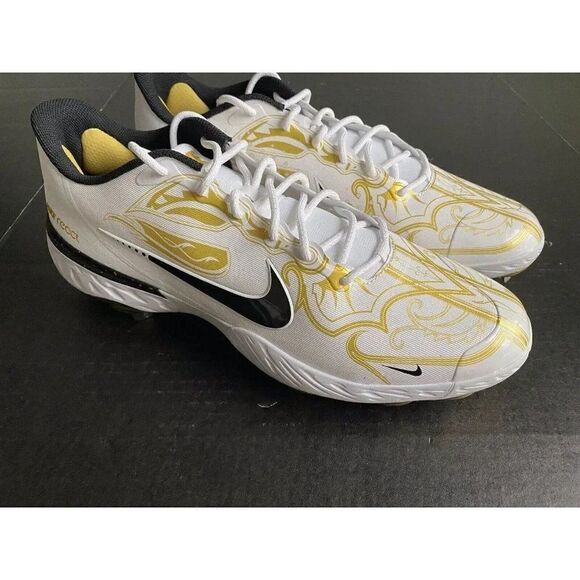 Nike Alpha Huarache Elite 3 Low PRM Gold Baseball Cleat CV3553-101 Men's Size 15 - Picture 3 of 13